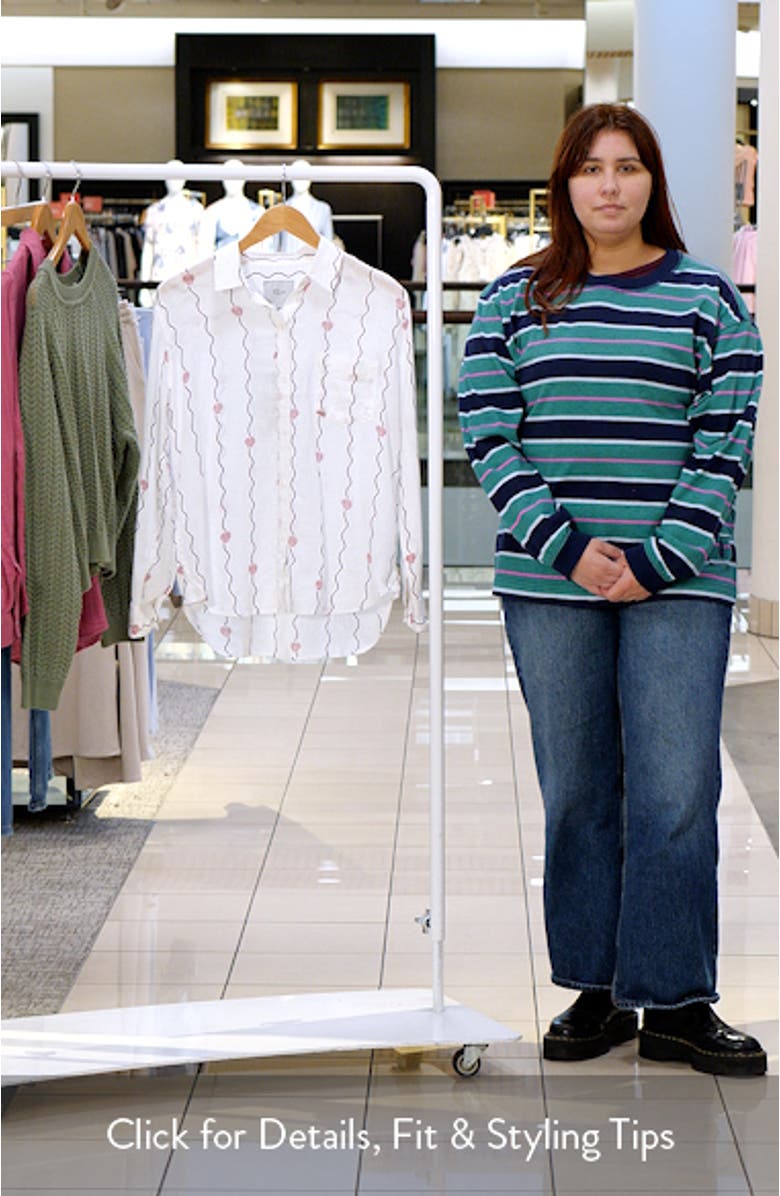 Charli Seashell Stripe Linen Blend Button-Up Shirt, sales video thumbnail