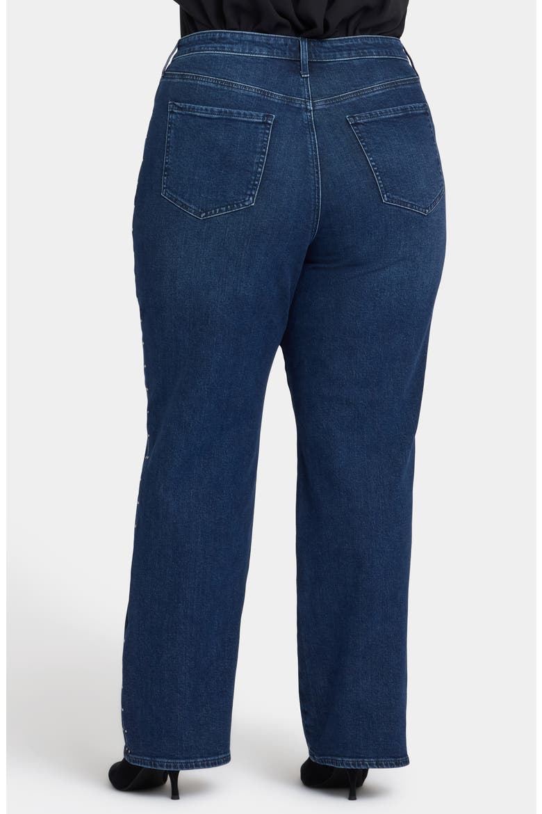 Brooke Rhinestone High Waist Loose Straight Leg Jeans, Alternate, color, LOUVRE SAPPHIRE