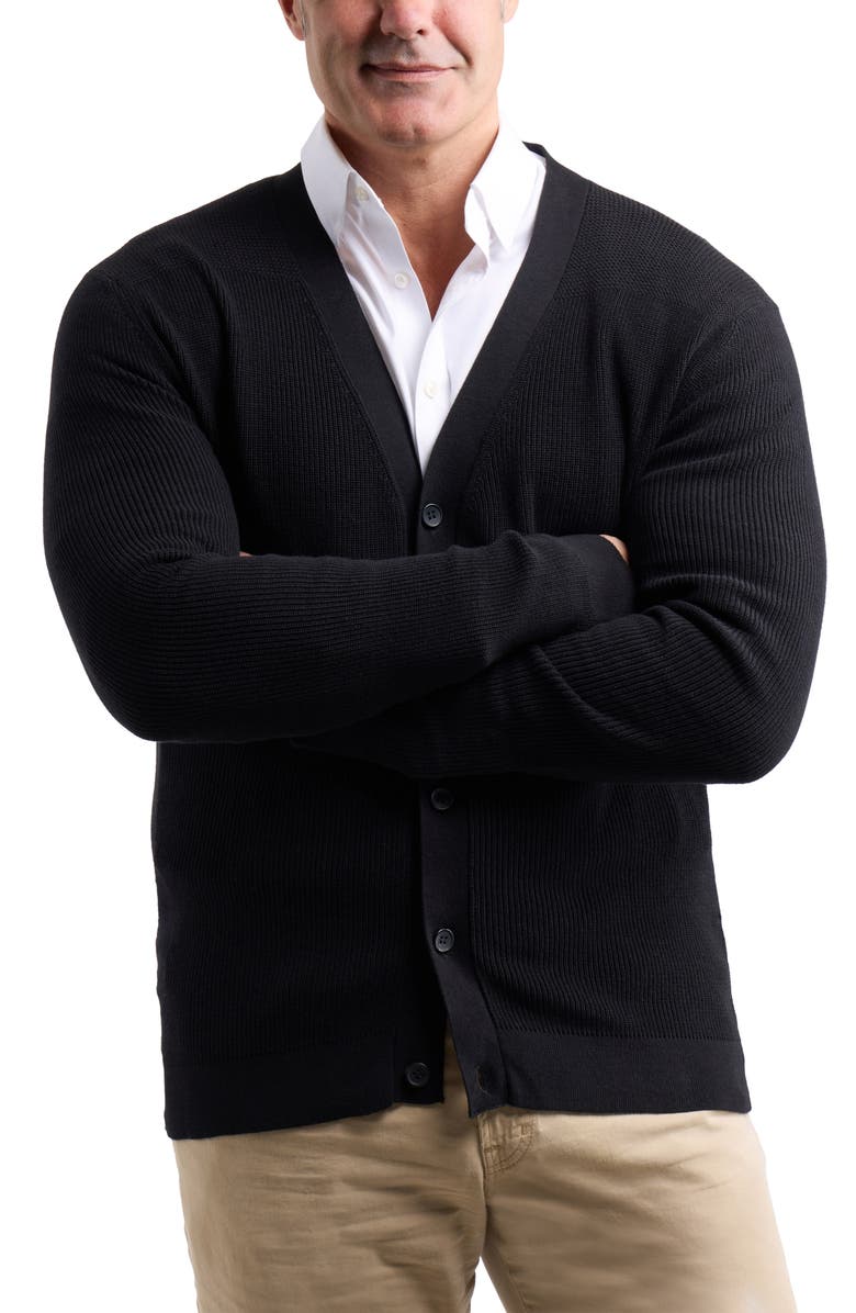 XRAY V-Neck Sweater Cardigan, Alternate, color, Black