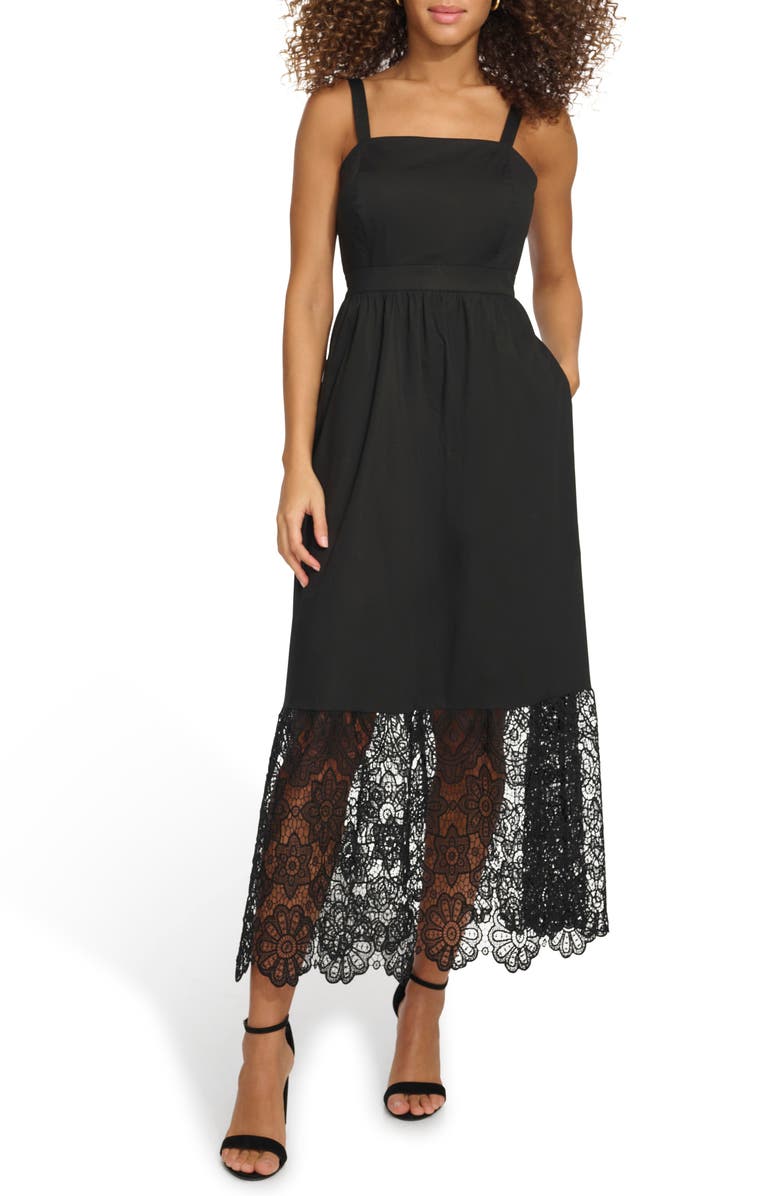 Kensie Lace Trim Midi Dress, Main, color, 