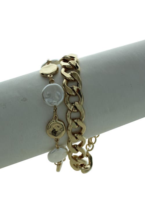 Olivia Welles Lala Mixed Chain Bracelet Set In Multi