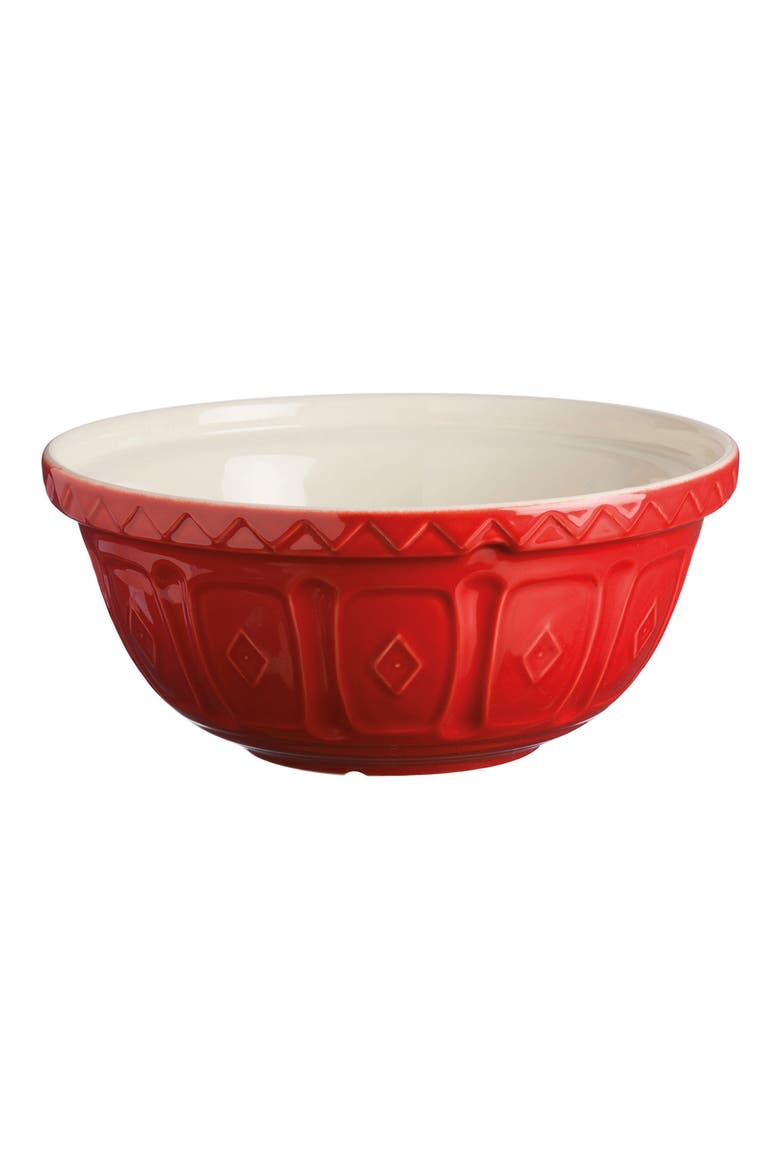 Earthenware Mixing Bowl, Main, color, RED