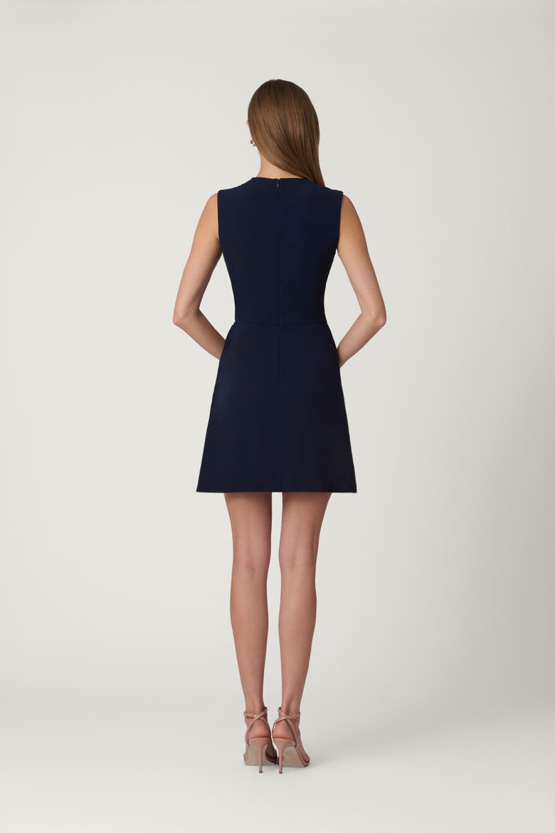 Stretch Crepe Worth Dress, Alternate, color, Navy