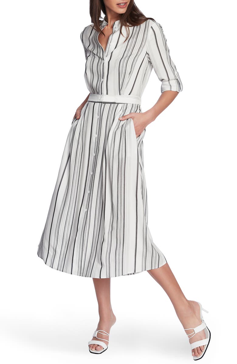 Court & Rowe Long Sleeve Stripe Midi Shirtdress, Main, color,