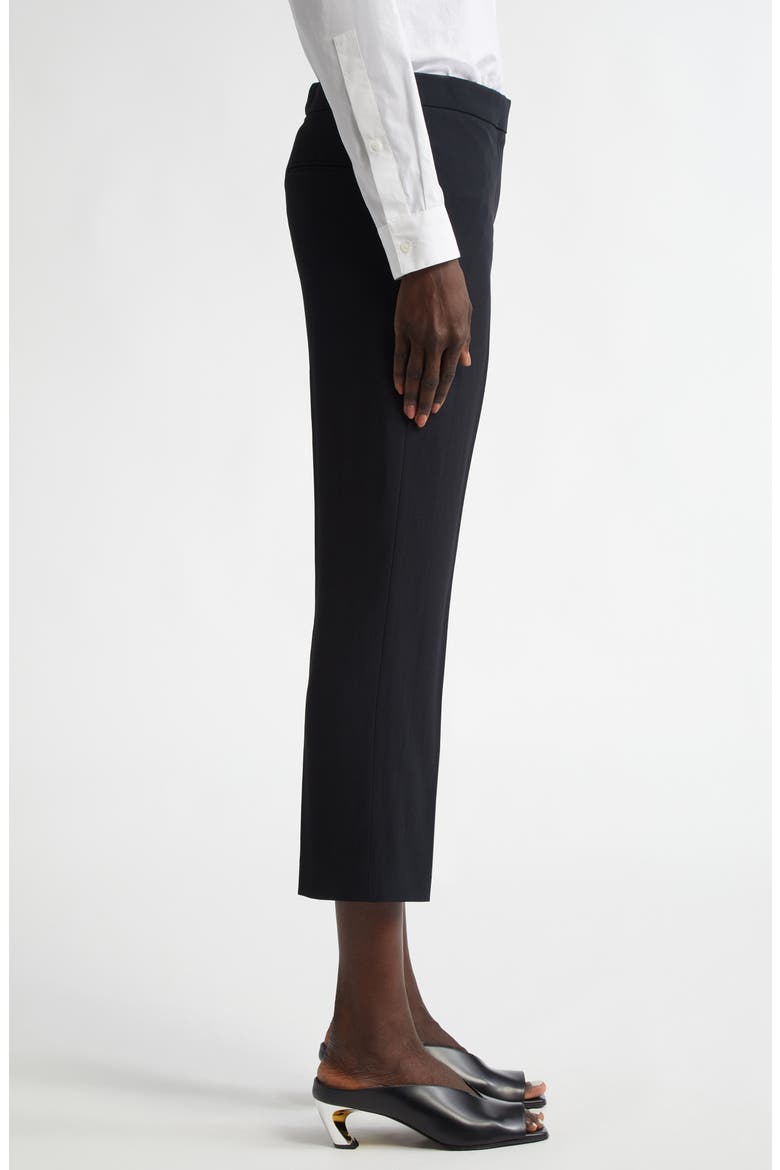 Leaf Crepe Cigarette Ankle Pants, Alternate, color, BLACK