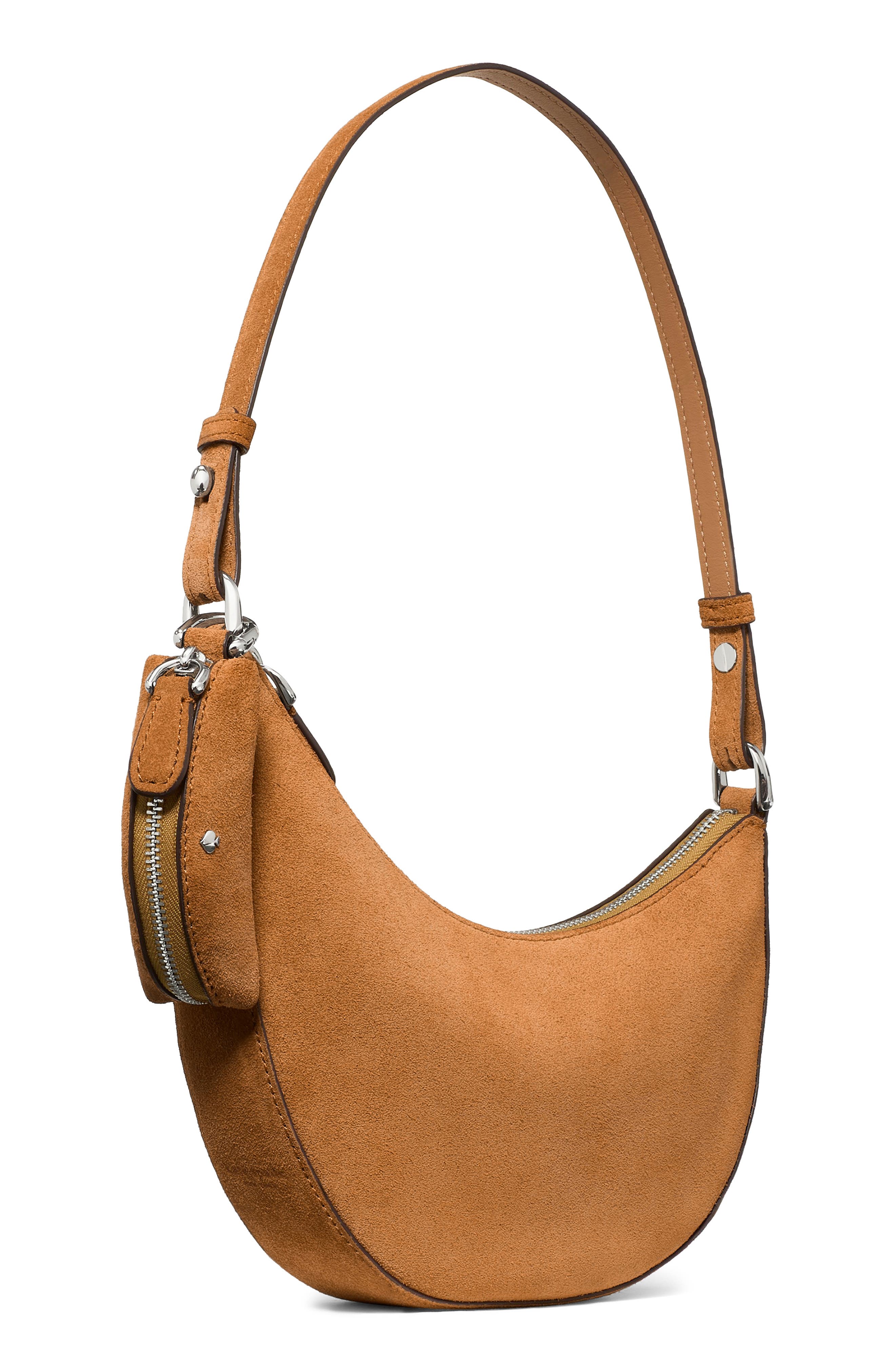 Kate Spade New York mini duo suede crossbody bag, Alternate, color, Garden Soil