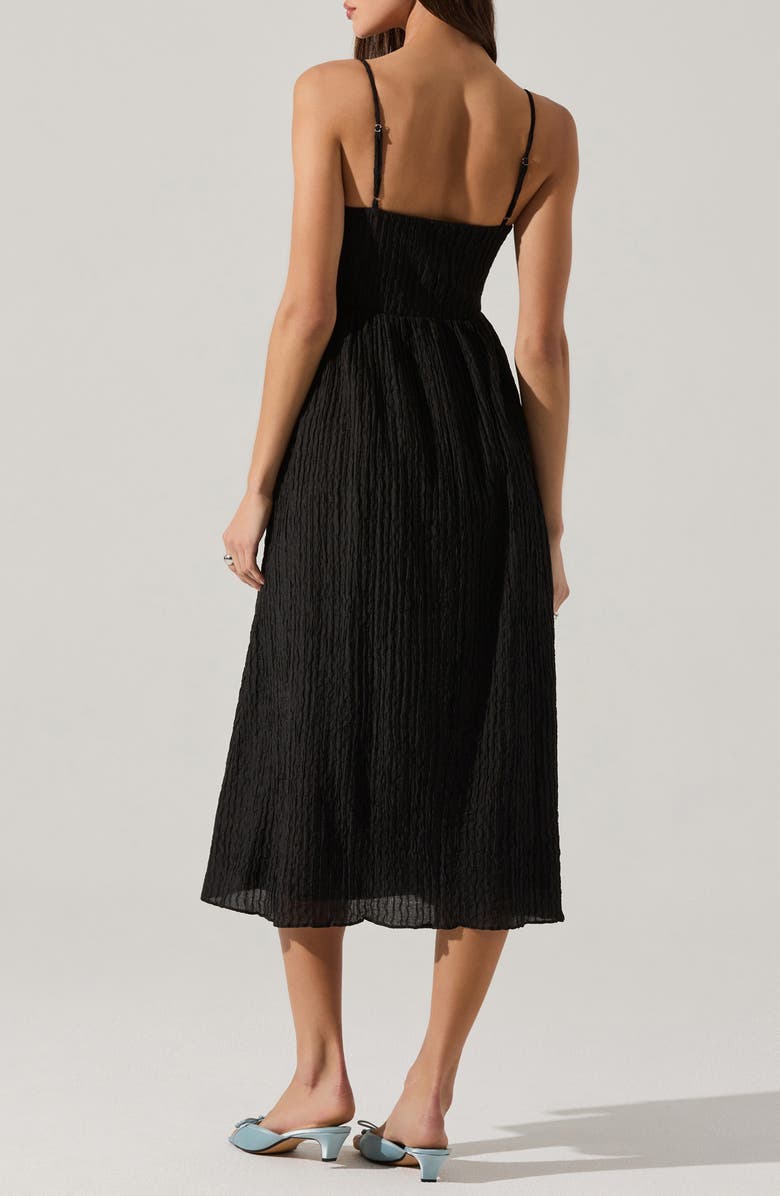 Textured V-Neck Midi Dress