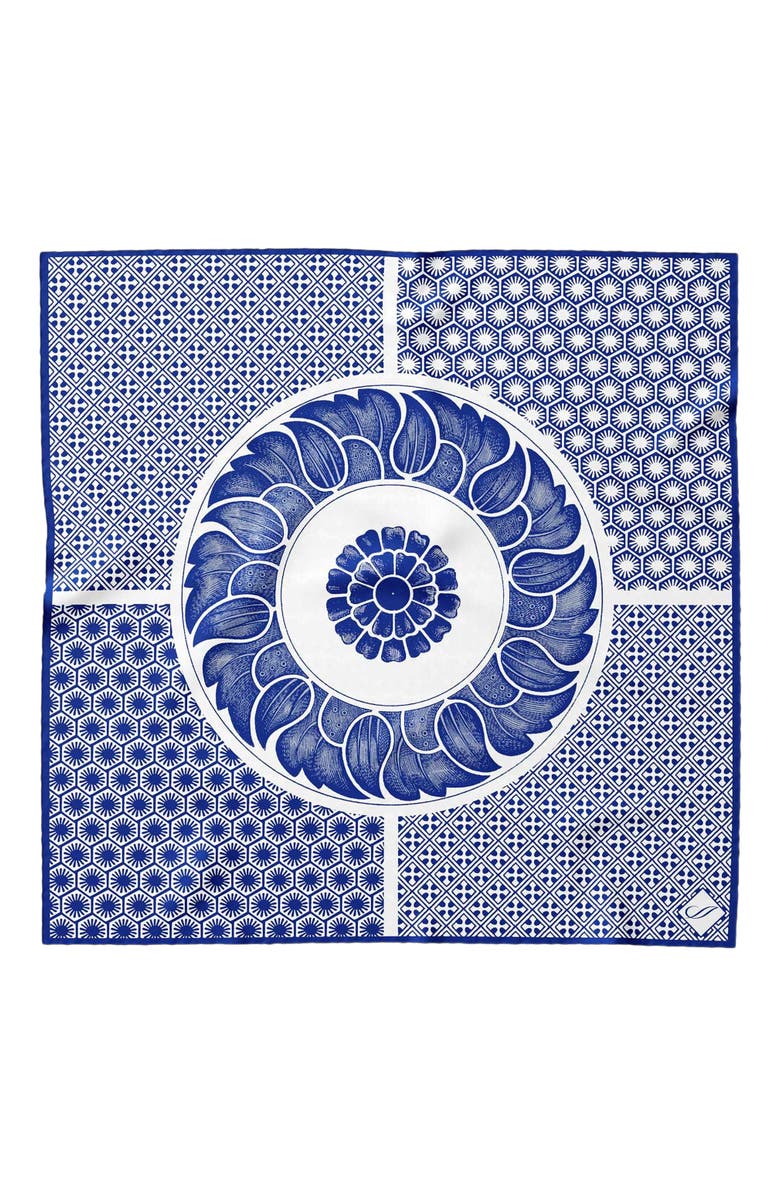 Elizabetta Feroni - Silk Neckerchief for Men, Main, color, Blue