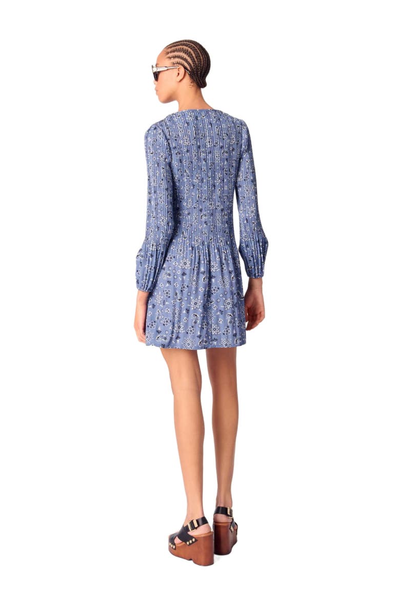 Patterned pleated dress, Alternate, color, Blue bandana print