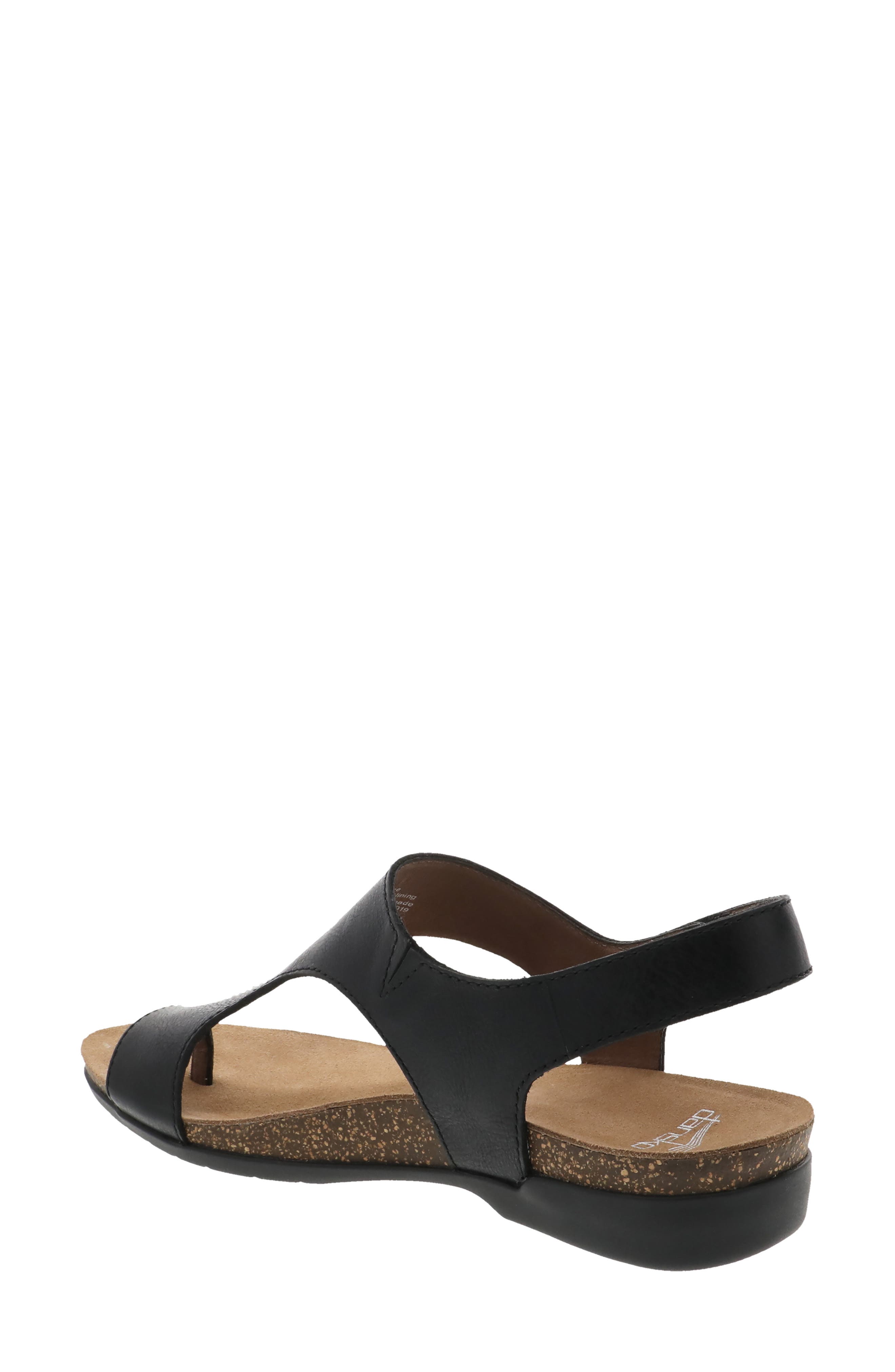 Dansko Reece Sandal, Alternate, color, Black Burnished Leather