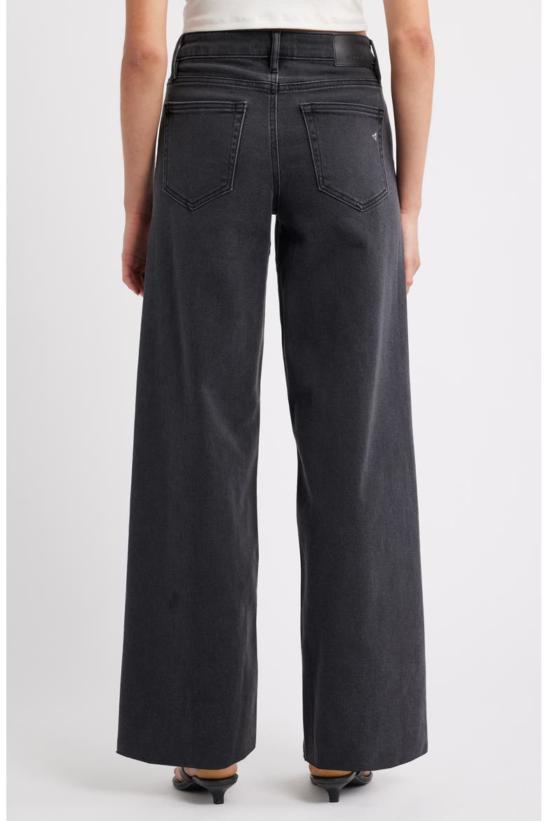 Raw Hem High Waist Wide Leg Jeans, Alternate, color, CHARCOAL