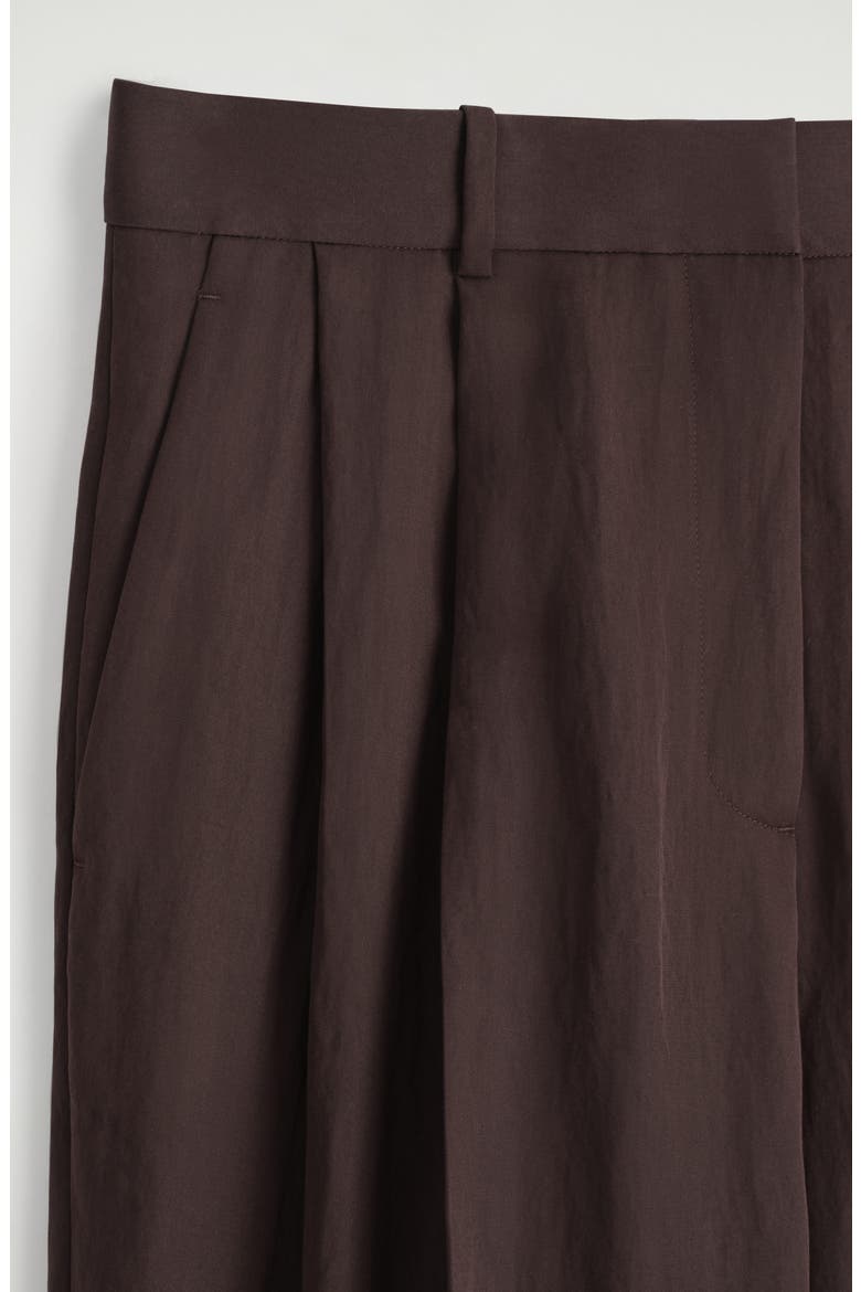 Pleated Wide Leg Pants, Alternate, color, RED DARK