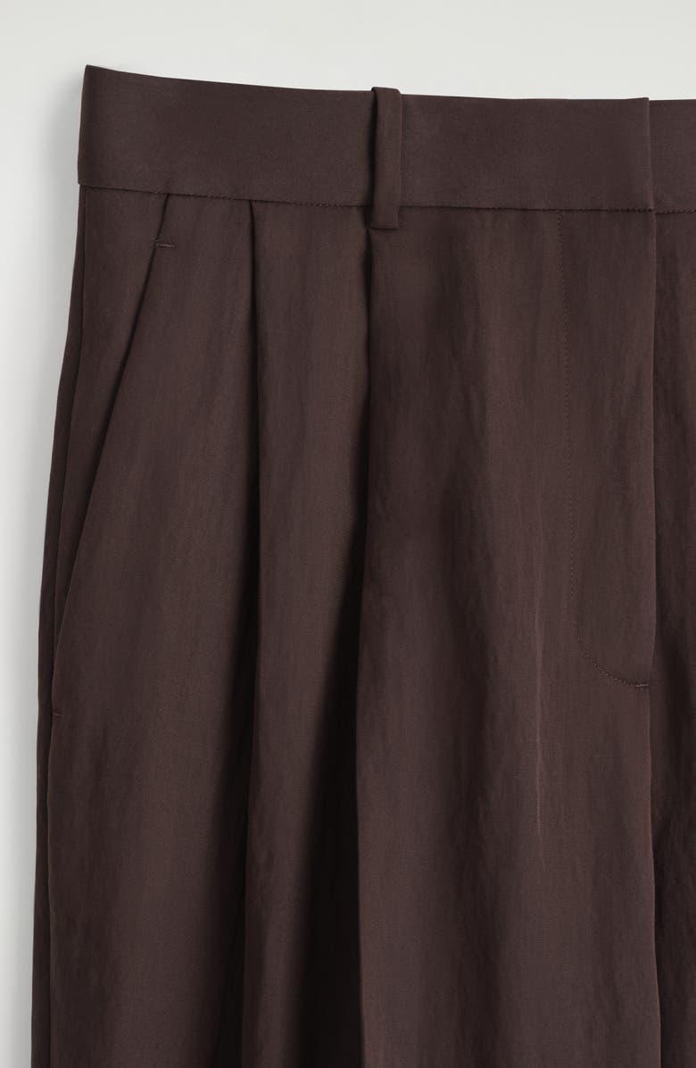COS Pleated Wide Leg Pants, Alternate, color, Red Dark