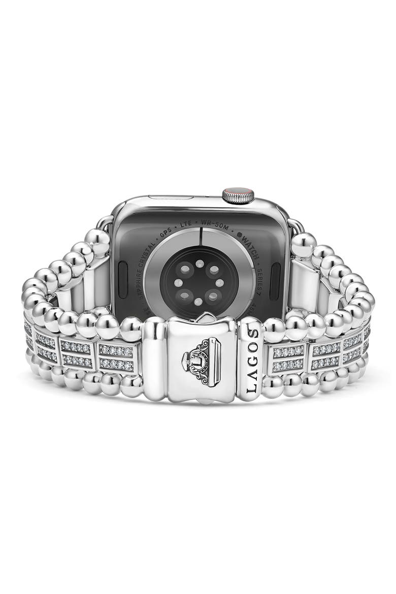 Smart Caviar 20mm Diamond Apple Watch® Watchband, Alternate, color, SILVER