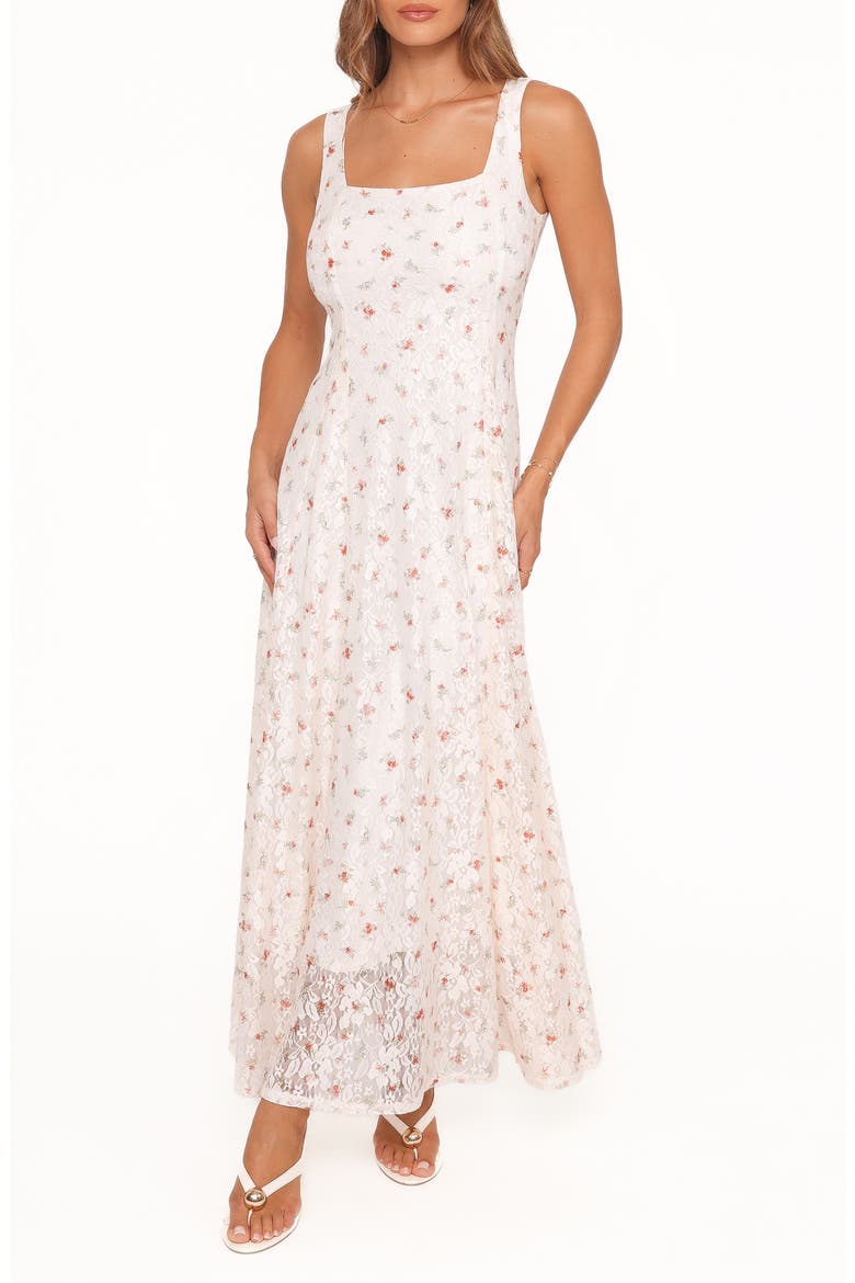 Valley Maxi Dress, Main, color, WHITE FLORAL LACE