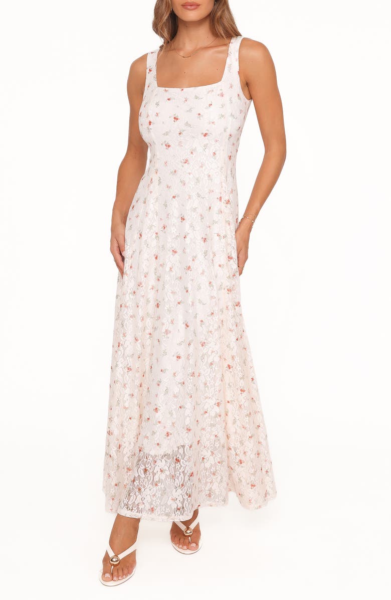 Petal & Pup Valley Maxi Dress, Main, color, White Floral Lace