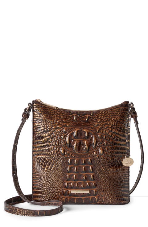 Katie Croc Embossed Leather Crossbody Bag