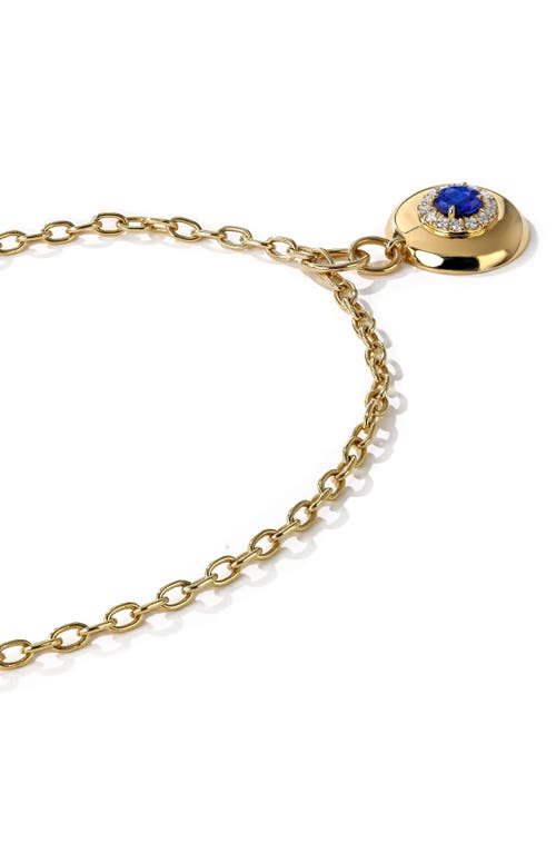 Mark Henry Heirloomed Round Sapphire Pendant Necklace In Blue