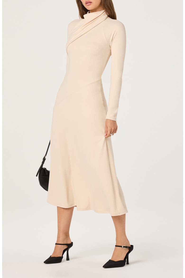 Long Sleeve Mock Neck Dress, Alternate, color, CREAM