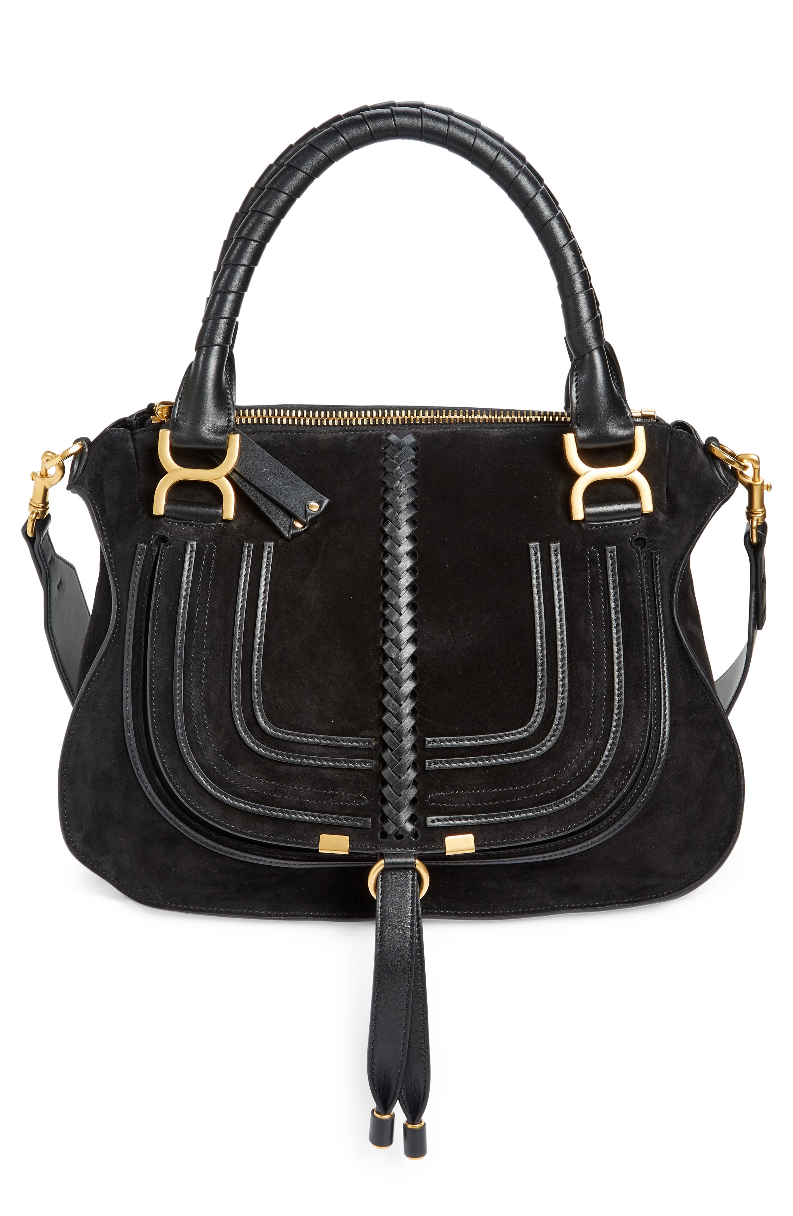 Chloé Medium Marcie Leather Satchel, Main, color, 