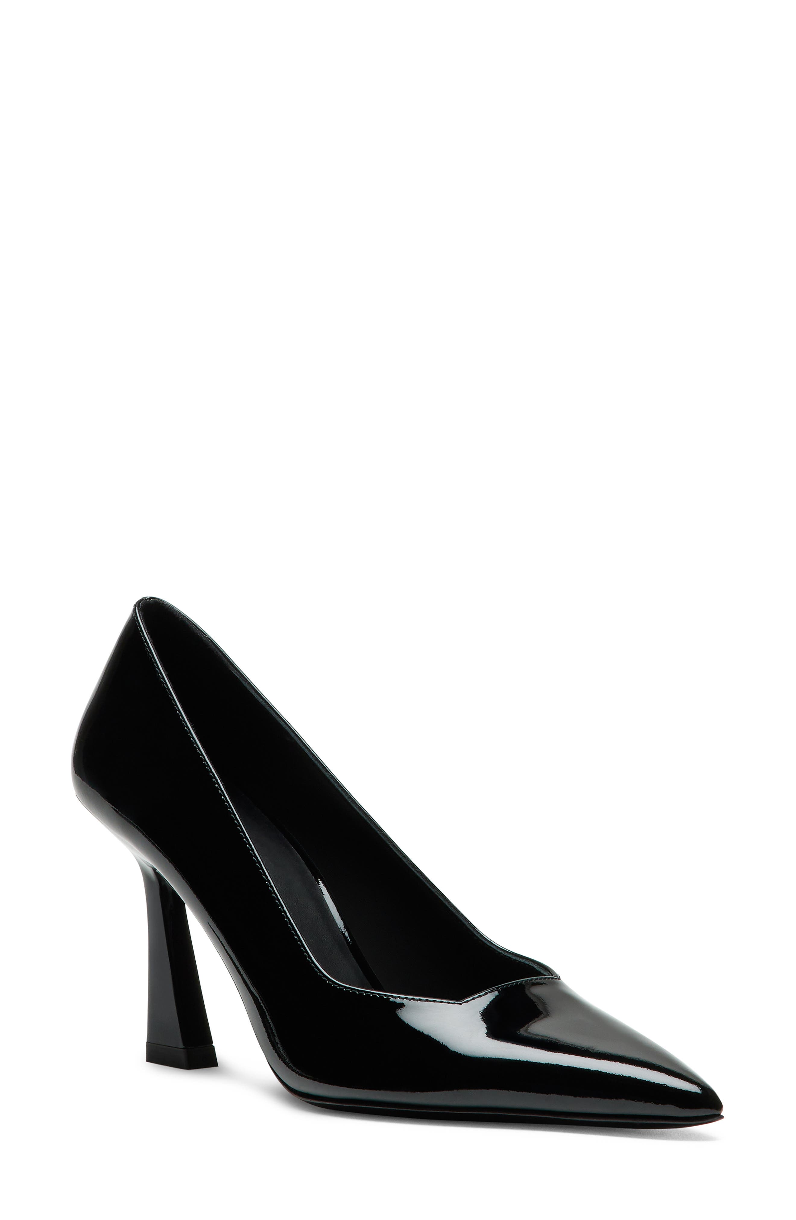 Stuart Weitzman Vinnie 85 Patent Leather Pointed Toe Pump, Main, color, Black