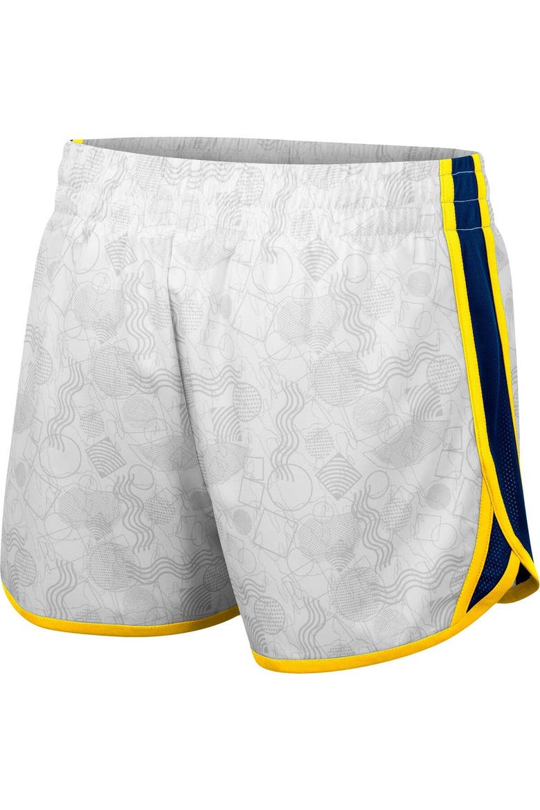 Women's Colosseum White Michigan Wolverines The Plastics Geo Print Shorts, Alternate, color, White