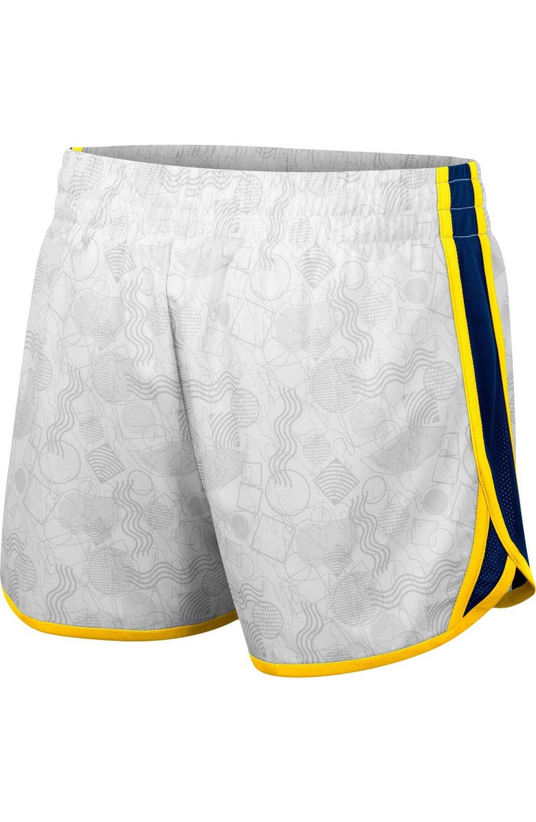 COLOSSEUM Women's Colosseum White Michigan Wolverines The Plastics Geo Print Shorts, Alternate, color, 