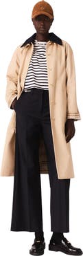maje Contrast sleeve and collar trench