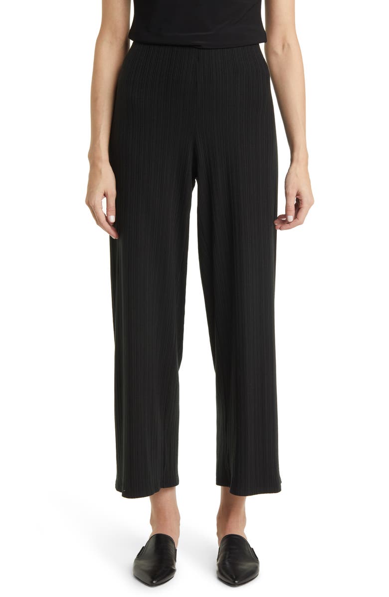 Eileen Fisher Plissé Wide Leg Ankle Pants, Main, color, 