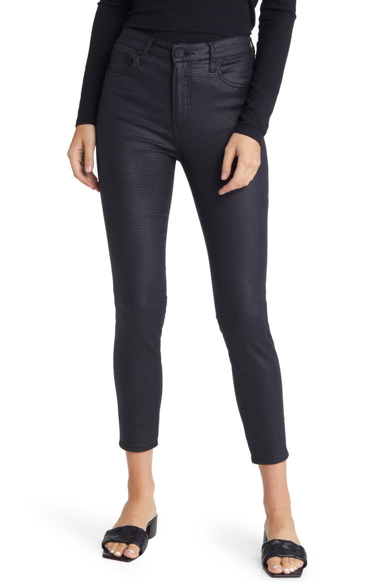 Donna Fab Ab Coated High Waist Ankle Skinny Jeans, Main, color, BLACK
