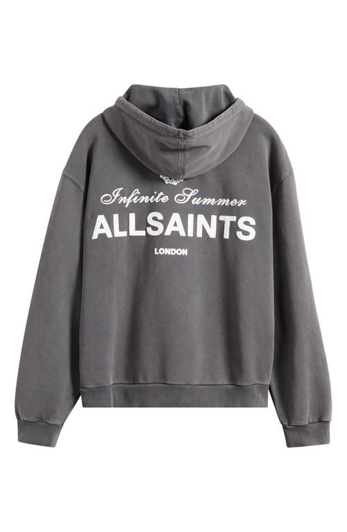 Allsaints Soleil Oversized Pullover Hoodie In Washed Black
