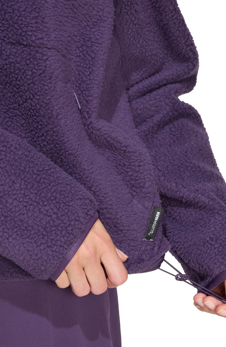 adidas Climawarm High Pile Fleece Half Zip Pullover, Alternate, color, Aurora Plum