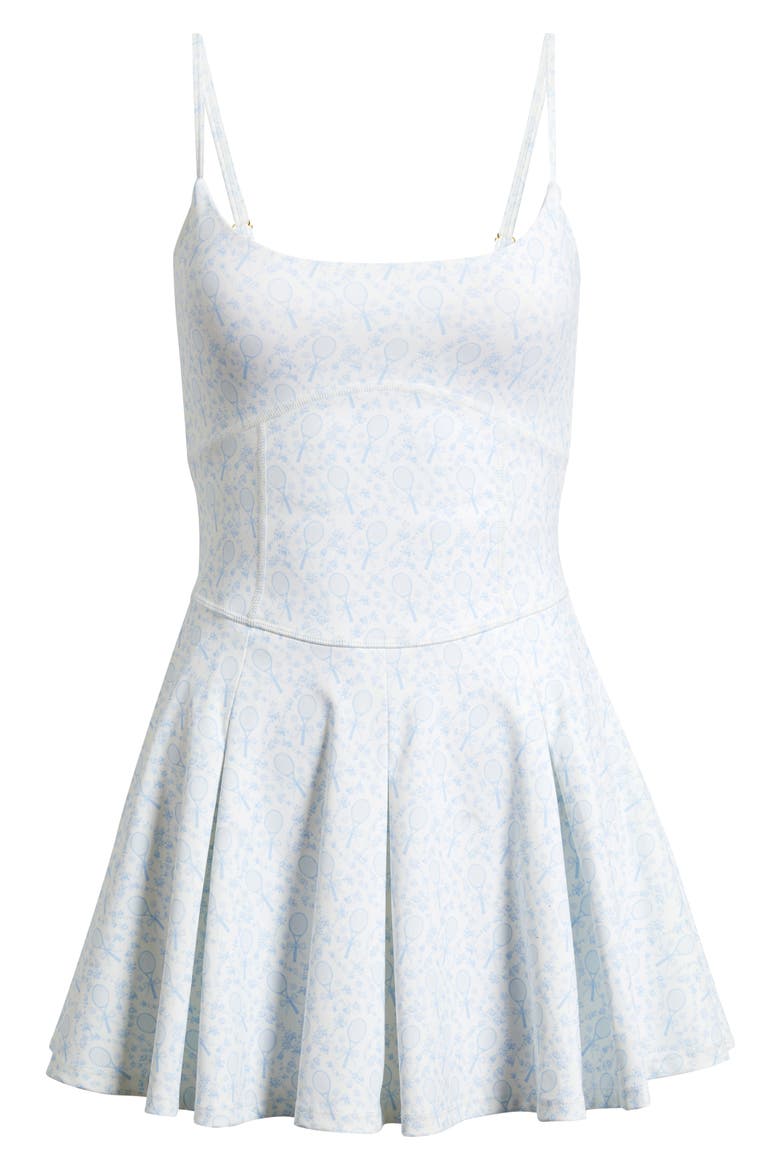 Keelyn Mixed Print Tennis Dress with Built-In Shorts, Alternate, color, BLUE SERVE