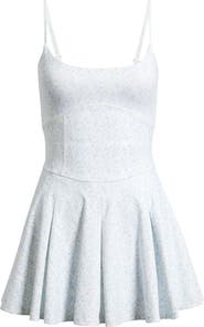 LoveShackFancy Keelyn Mixed Print Tennis Dress with Built-In Shorts