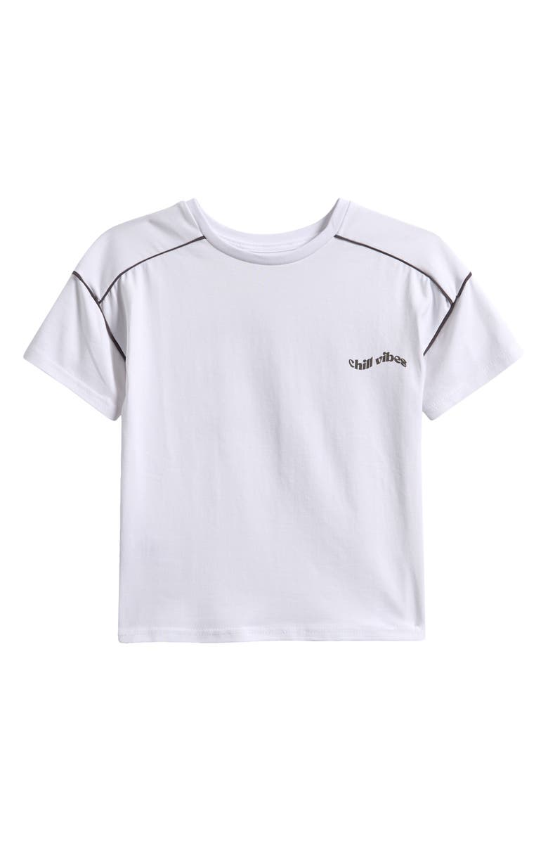 TINY TRIBE Kids' Oversize Chill Vibes Graphic T-Shirt, Main, color, White
