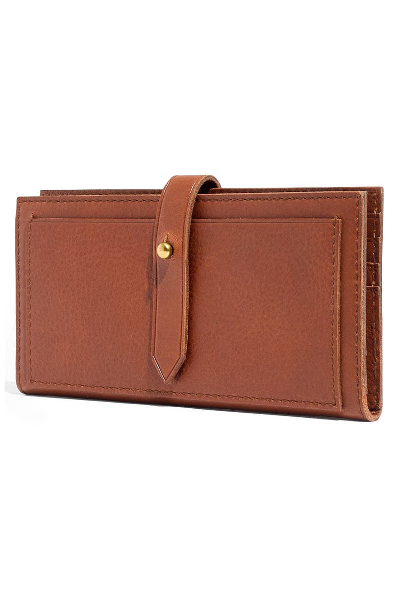 New Post Leather Wallet, Alternate, color, ENGLISH SADDLE