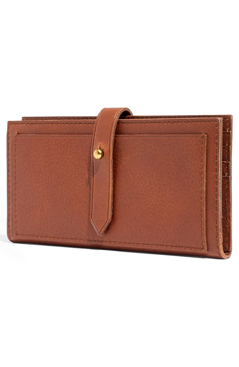 Madewell New Post Leather Wallet, Alternate, color, English Saddle
