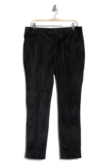 Tahari Slim Fit Velvet Dress Pants In Black