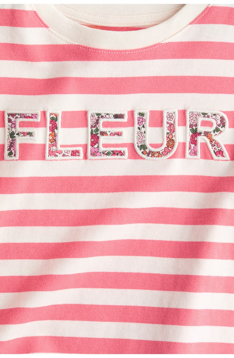 H&M Appliquéd cotton t-shirt, Alternate, color, Raspberry Pink/Fleur