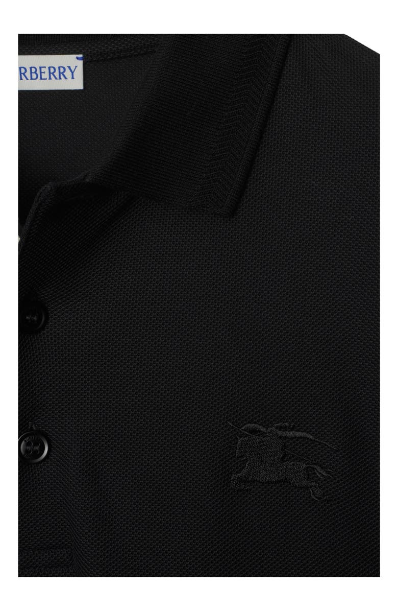 Burberry Long-sleeve Cotton Polo Shirt, Alternate, color, Black