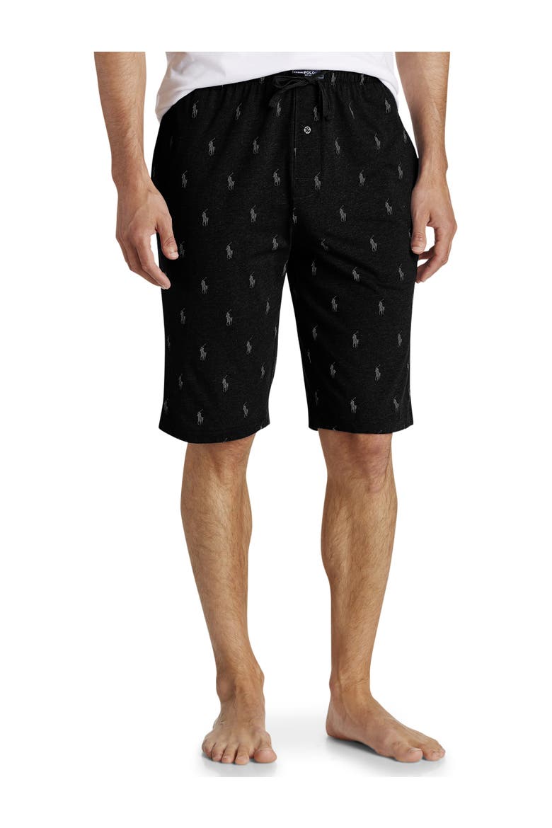 Big & Tall Classic Knit Sleep Shorts, Main, color, BLACK