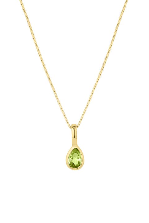 Teardrop Birthstone Necklace