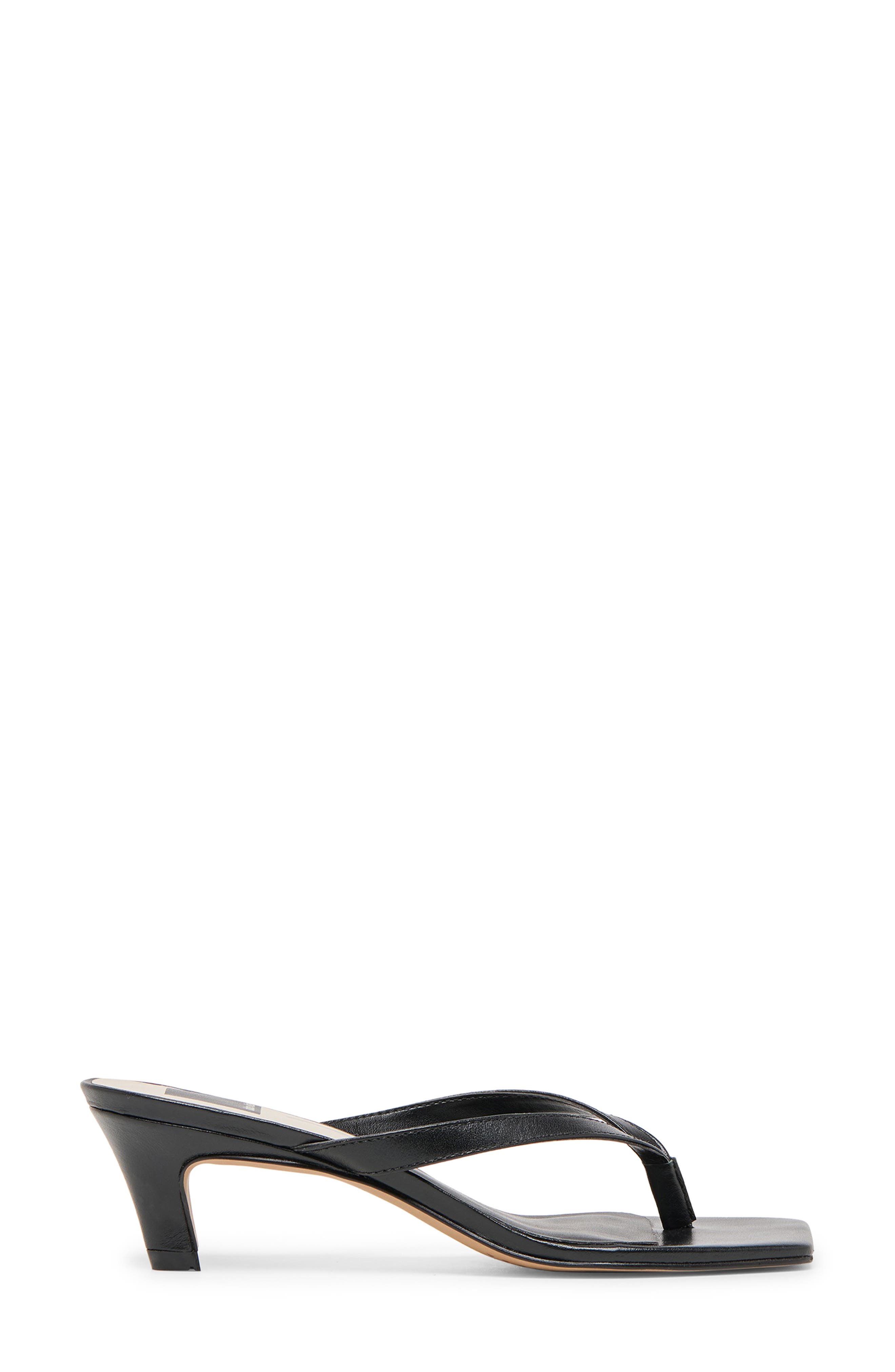 Dolce Vita Ramia Kitten Heel Flip Flop, Alternate, color, Black Leather