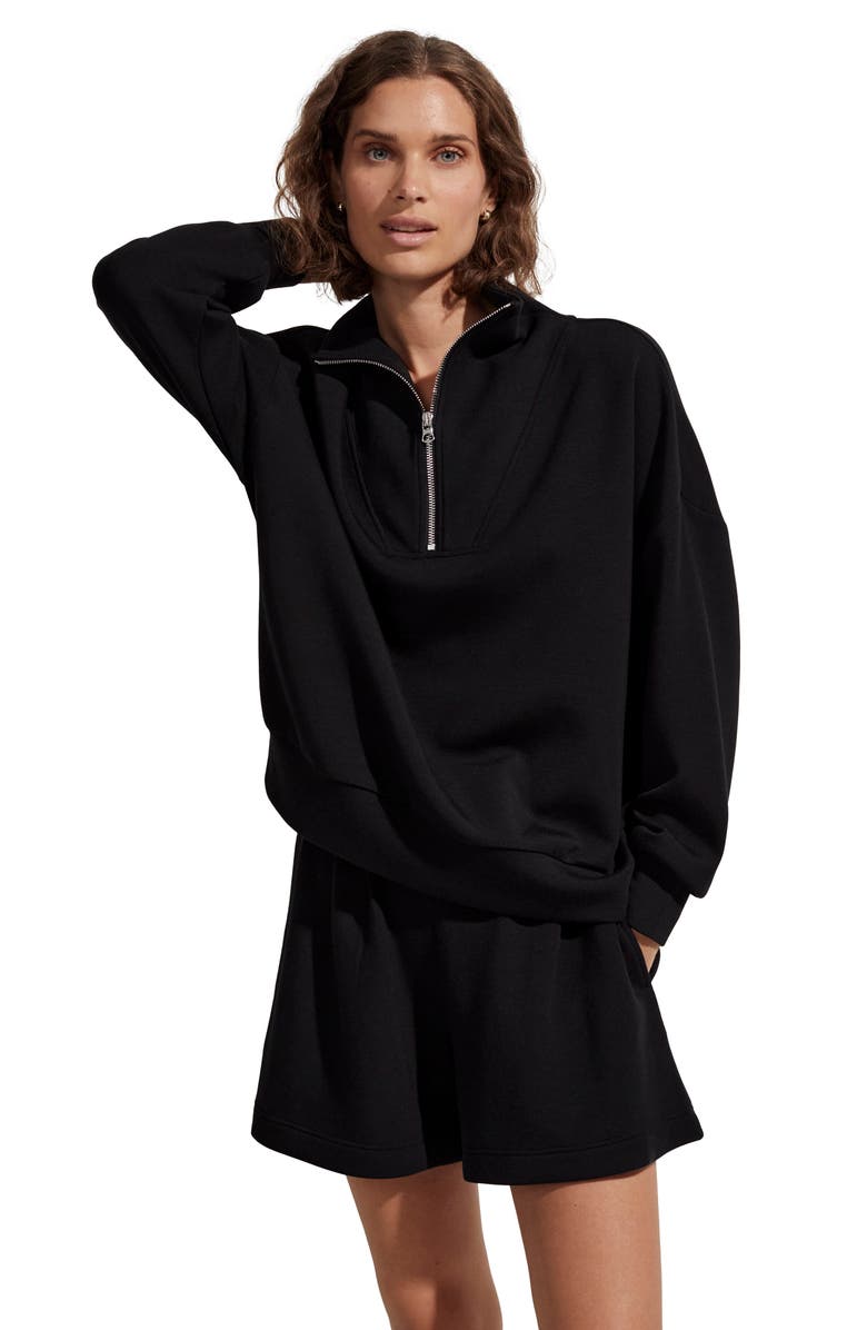 Varley Hawley Half-Zip Sweatshirt, Alternate, color, Black