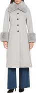 Vince Camuto Faux Fur Trim Maxi Coat