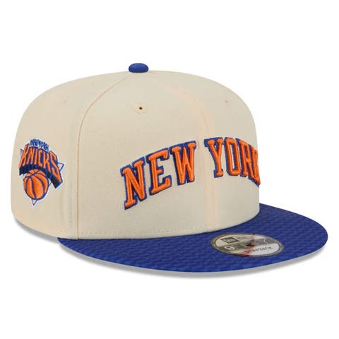 Men
s New Era Cream/Blue New York Knicks 2025/26 City Edition 9FIFTY Snapback Hat
