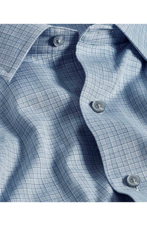 David Donahue Printed Sport Shirt In Blue