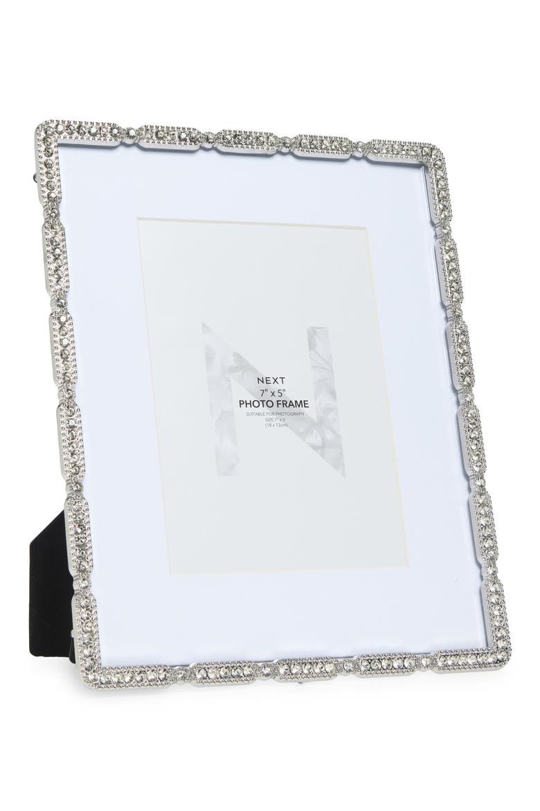 Embellished Bling Picture Frame, Main, color, SILVER