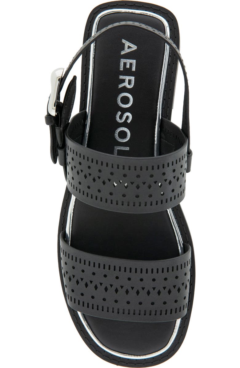 Aerosoles Carole Slingback Sandal, Alternate, color, Black Perf Faux Leather