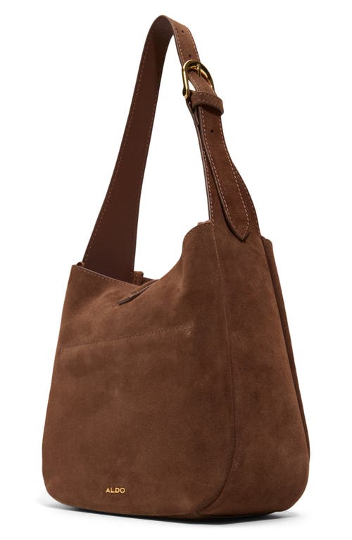 Aldo Soffiettaluxe Suede Shoulder Bag In Brown